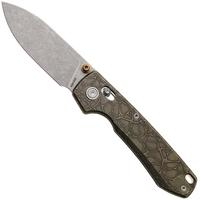 Afbeelding voor Vosteed Raccoon TiSlim A4508, Acid Wash S35VN, Copper Titanium zakmes, Yue Dong design