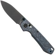 Afbeelding voor Vosteed Raccoon TiSlim A4510, Black Stonewash S35VN, Blue Titanium zakmes, Yue Dong design