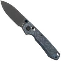 Afbeelding voor Vosteed Raccoon TiSlim A4510, Black Stonewash S35VN, Blue Titanium zakmes, Yue Dong design