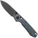 Afbeelding voor Vosteed Raccoon TiSlim A4510, Black Stonewash S35VN, Blue Titanium zakmes, Yue Dong design