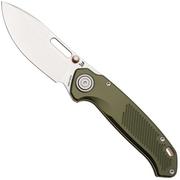 Afbeelding voor Vosteed Zander A4602, Stonewash S35VN, Olive Green Aluminium zakmes, Kornel Kiss design