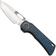 Afbeelding voor Vosteed Nymble A4703 Satin Bead Blast Elmax, Blue Titanium, zakmes, John Rusk design