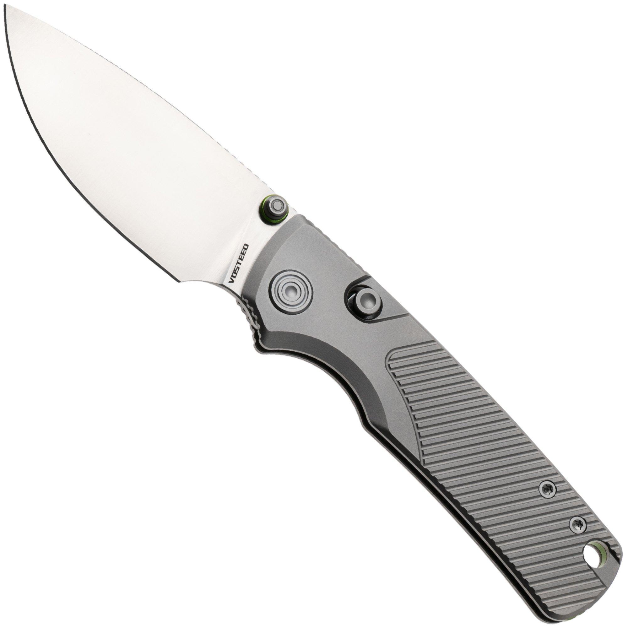Vosteed Porcupine TiSlim A4801 Satin 154CM, Gray Titanium, Taschenmesser, Yue Dong Design