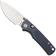 Bild für Vosteed Porcupine TiSlim A4803 Stonewashed 154CM, Blue Titanium, Taschenmesser, Yue Dong Design