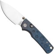 Afbeelding voor Vosteed Porcupine TiSlim A4806 Satin S90V, Blue Titanium, zakmes, Yue Dong design