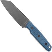 Afbeelding voor Vosteed Mink XL 399 D0104 Blackwashed Nitro-V, Blue Micarta, vaststaand mes, Yue Dong design