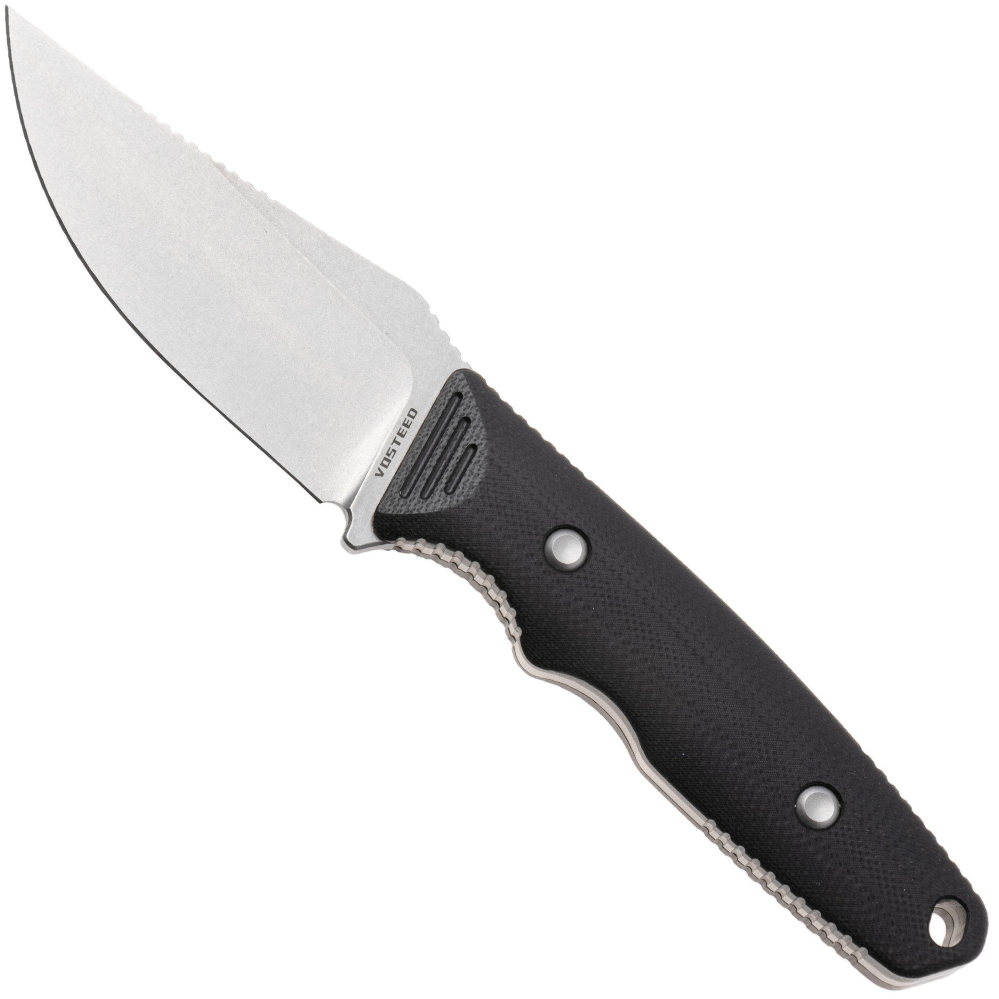 Vosteed H-Back D0404 Stonewashed Nitro-V, Black G10, vaststaand mes