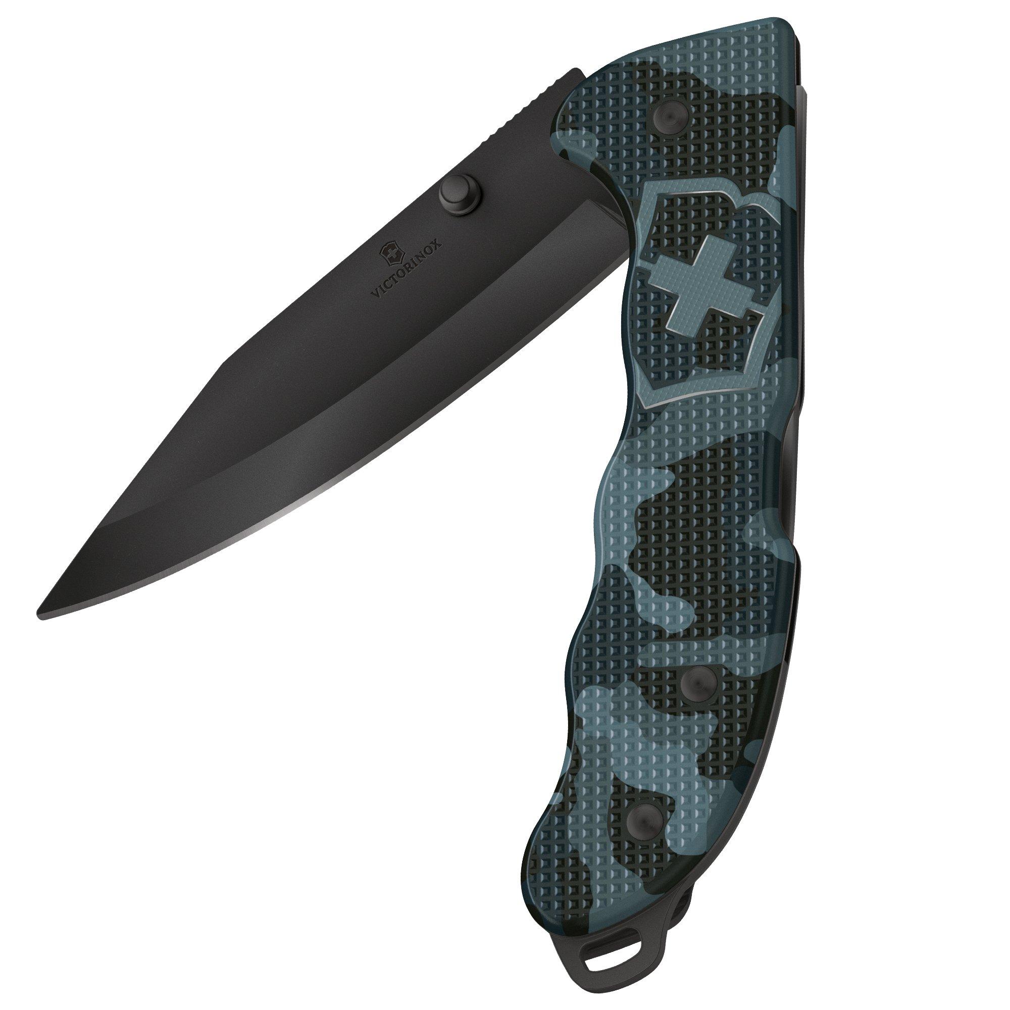 Nóż składany Victorinox Evoke 0.9425.DS222 Navy Camouflage Alox, Clip Point Black Coating