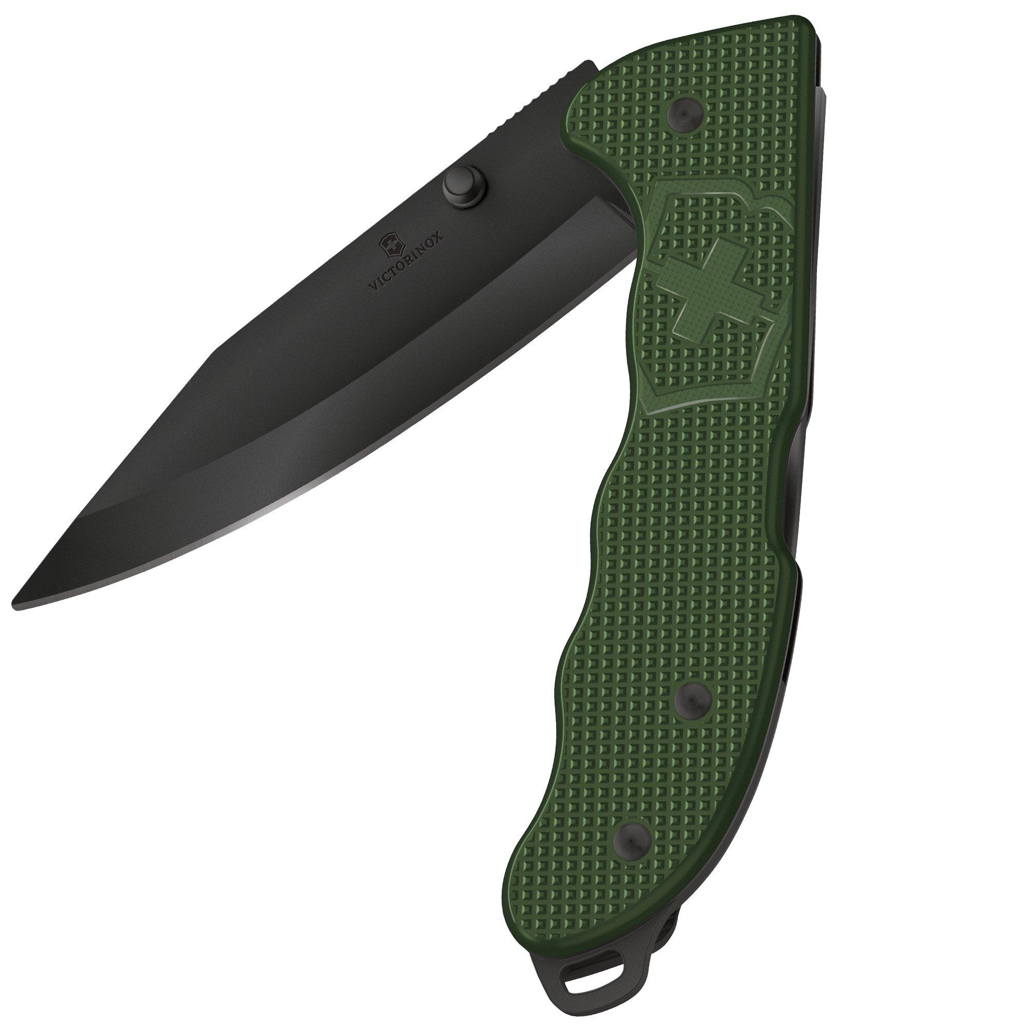 Nóż składany Victorinox Evoke 0.9425.DS24 Olive Green Alox, Clip Point Black Coating