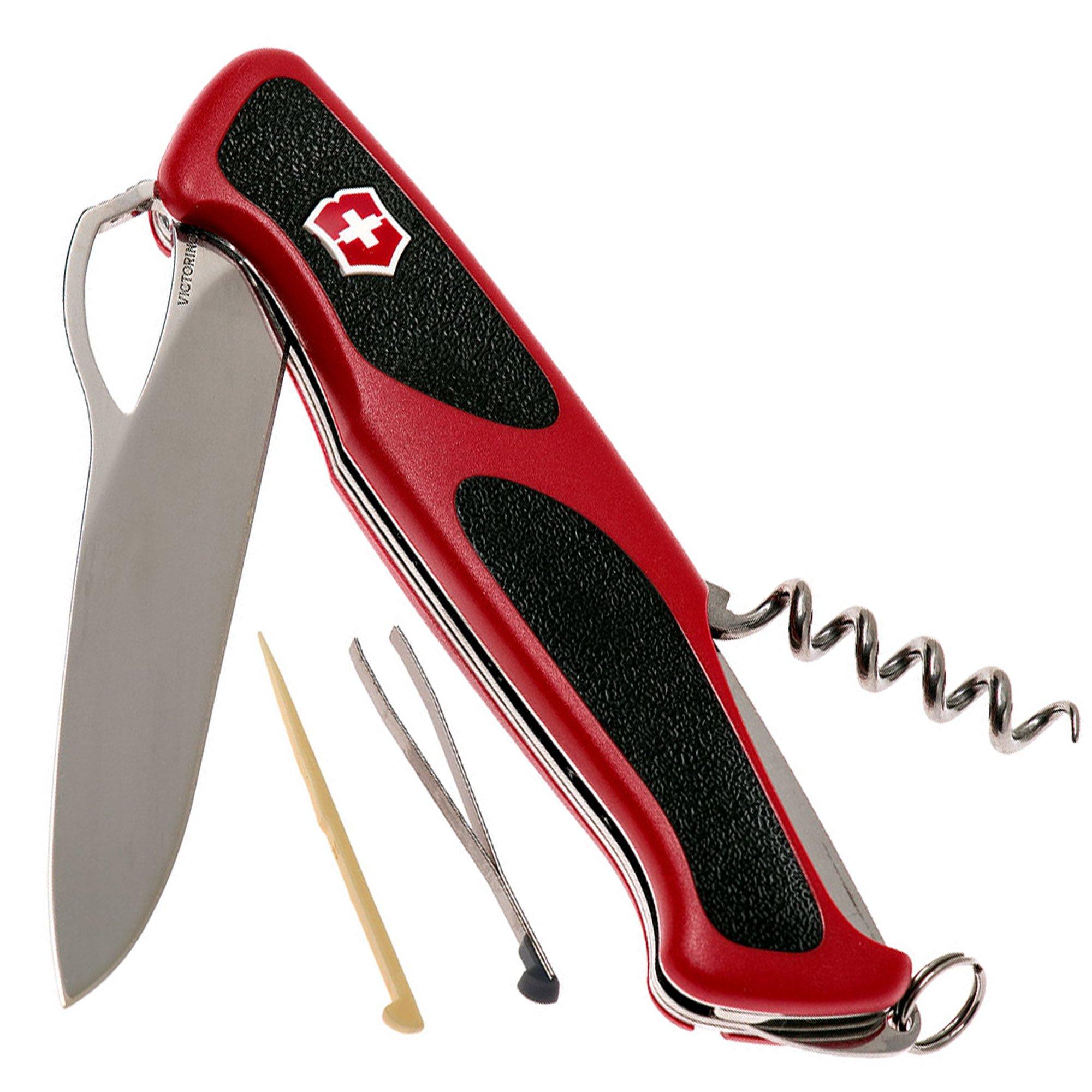  Victorinox Ranger Grip Swiss Army Knife, 12 Function Swiss  Made Pocket Knife with Wood Saw, Large Lock Blade and Toothpick - Ranger 79  Grip Red/Black : Sports & Outdoors