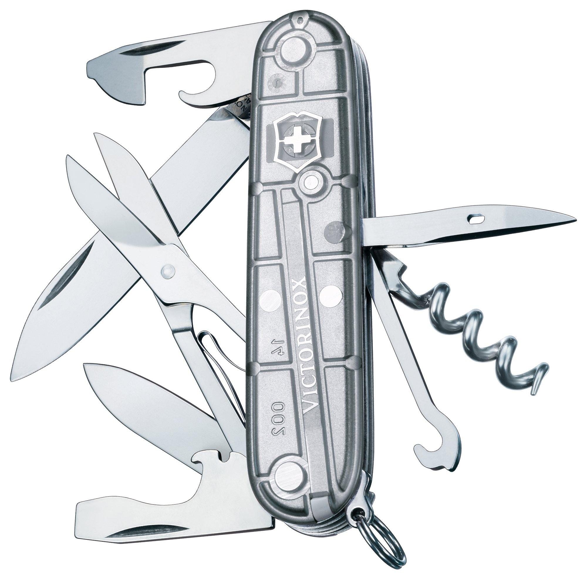 Szwajcarski scyzoryk Victorinox Climber, transparentny srebrny, 1.3703.T