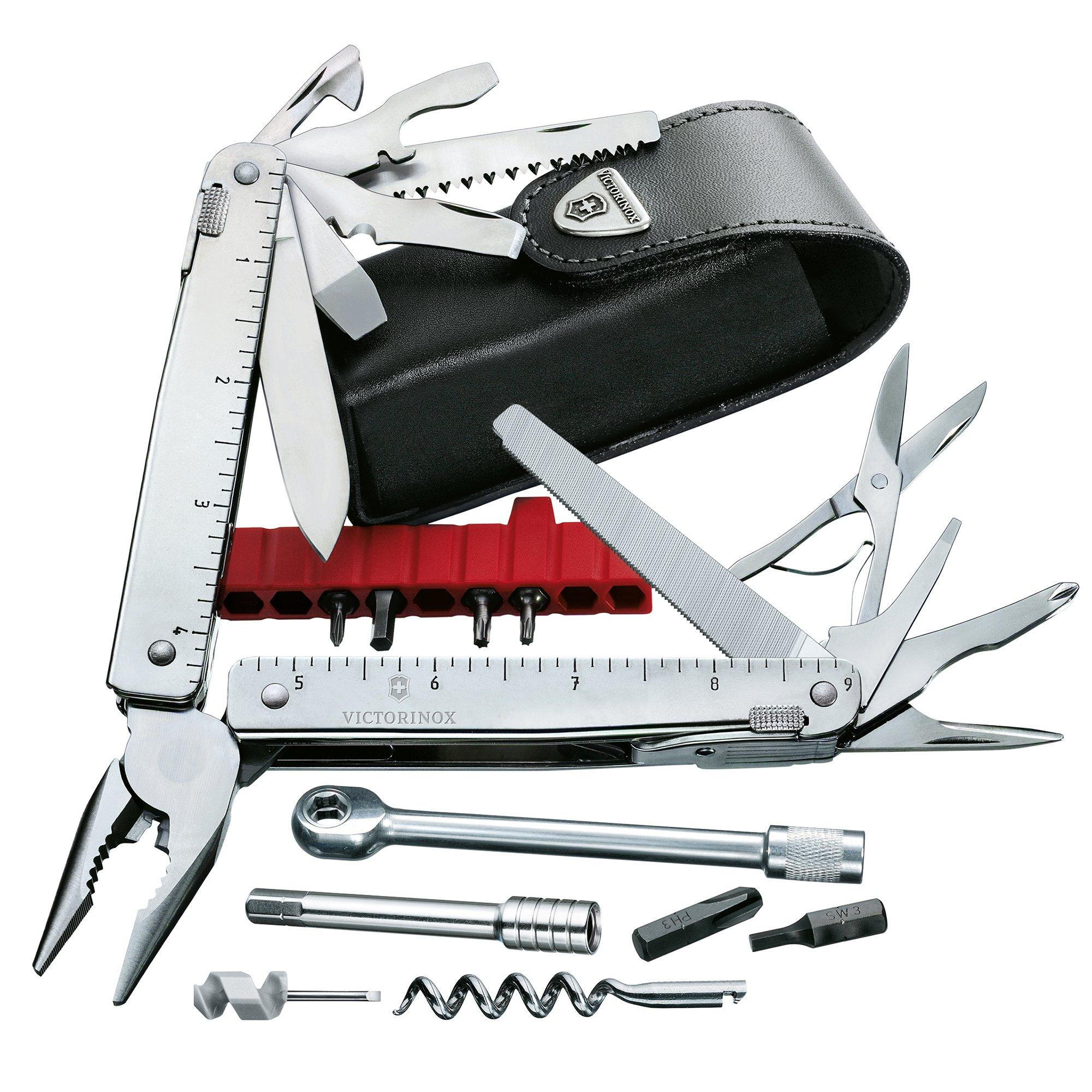 Victorinox SwissTool X Plus with ratchet, leather sheath