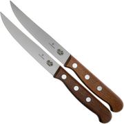 Victorinox Wood 5.1200.12G set de 2 couteaux à steak lame lisse