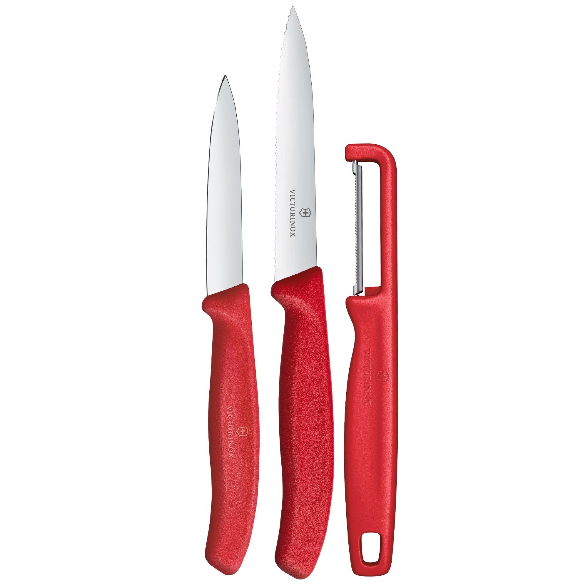 Victorinox SwissClassic coltelli da verdura e pelaverdure Chili Red, set di 3, 6.7111.33C1