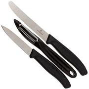 Victorinox SwissClassic cuchillo de verduras negro, Set de 3, 6.7113.31