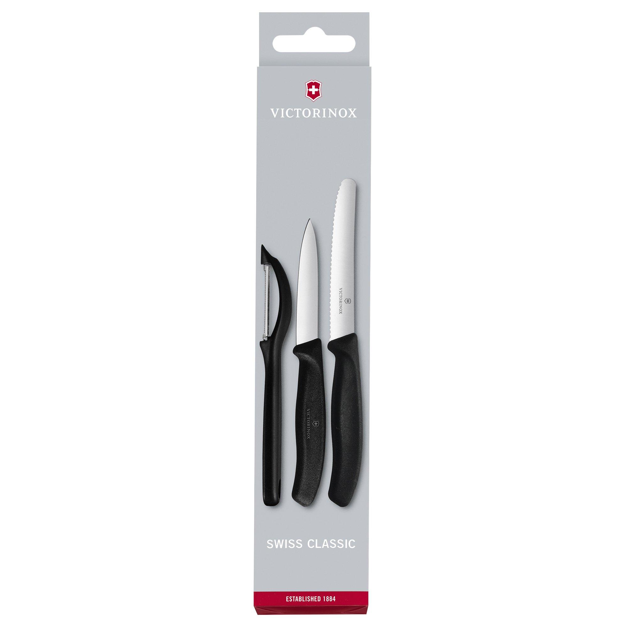 Victorinox SwissClassic couteaux à légumes noir, ensemble de 3, 6.7113.31