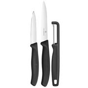 Bild für Victorinox Swiss Classic 6.7113.33 Straight/Wavy, Black, Set aus 2 Gemüsemessern mit I-Schäler, 3-teilig