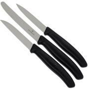 Victorinox SwissClassic couteaux à légumes noir, set de 3, 6.7113.3