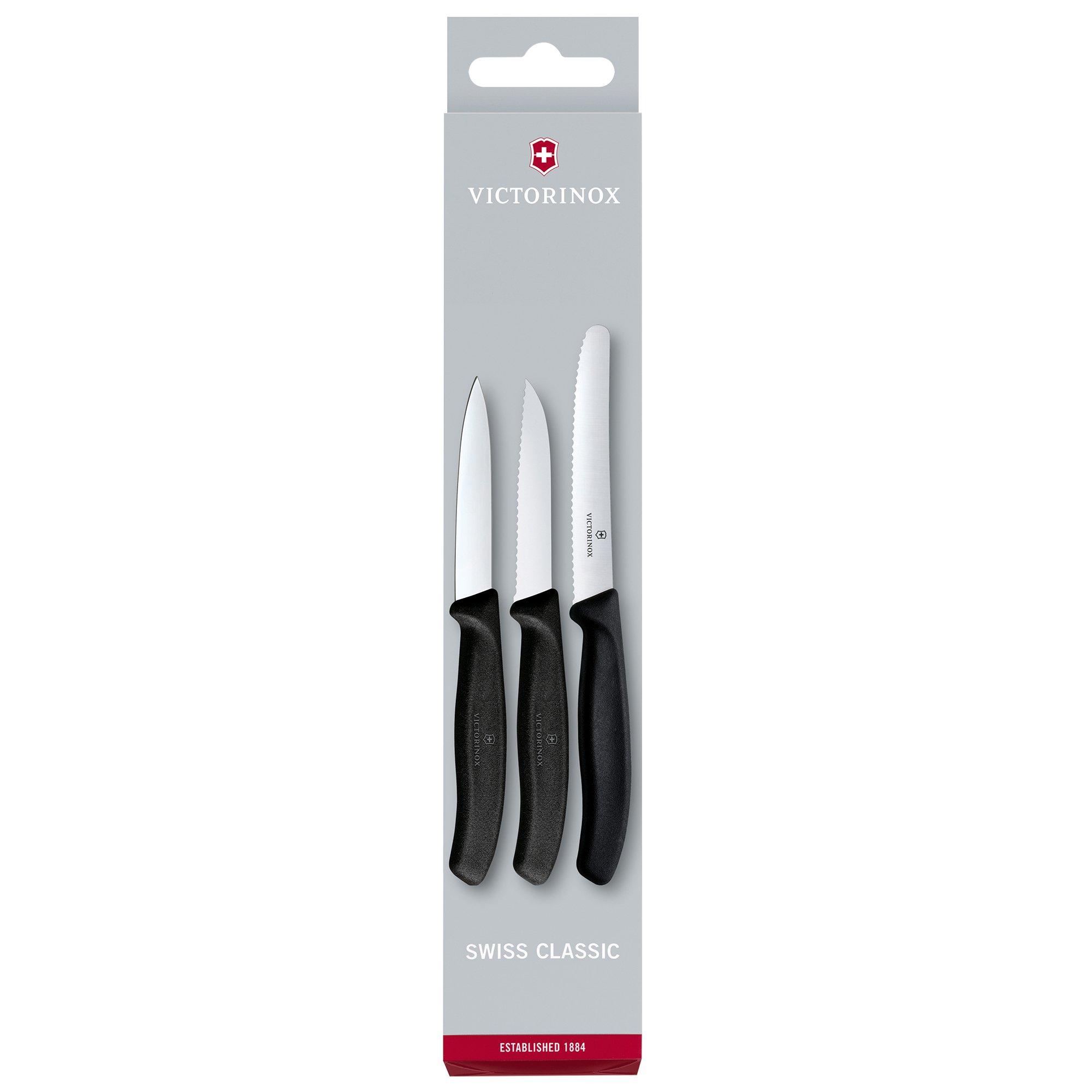 Victorinox SwissClassic Gemüsemesser schwarz, 3-er Set, 6.7113.3