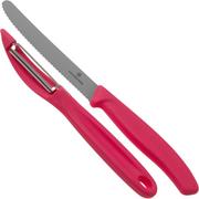 Victorinox SwissClassic 6.7116.21L12 Juego de cuchillos para verduras de 2 piezas, rojo claro