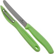 Victorinox SwissClassic 6.7116.21L42 Juego de cuchillos para verduras de 2 piezas, verde