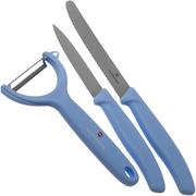 Victorinox SwissClassic 6.7116.33L22 Juego de cuchillos para verduras de 3 piezas, azul