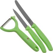 Victorinox SwissClassic 6.7116.22L42 Juego de cuchillos para verduras de 3 piezas, verde