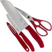 Victorinox SwissClassic 6.7131.4G 4-piece kitchen knife set, red