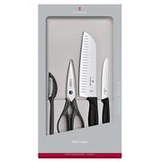 Victorinox SwissClassic 6.7133.4G 4-delige keukenmessenset, zwart