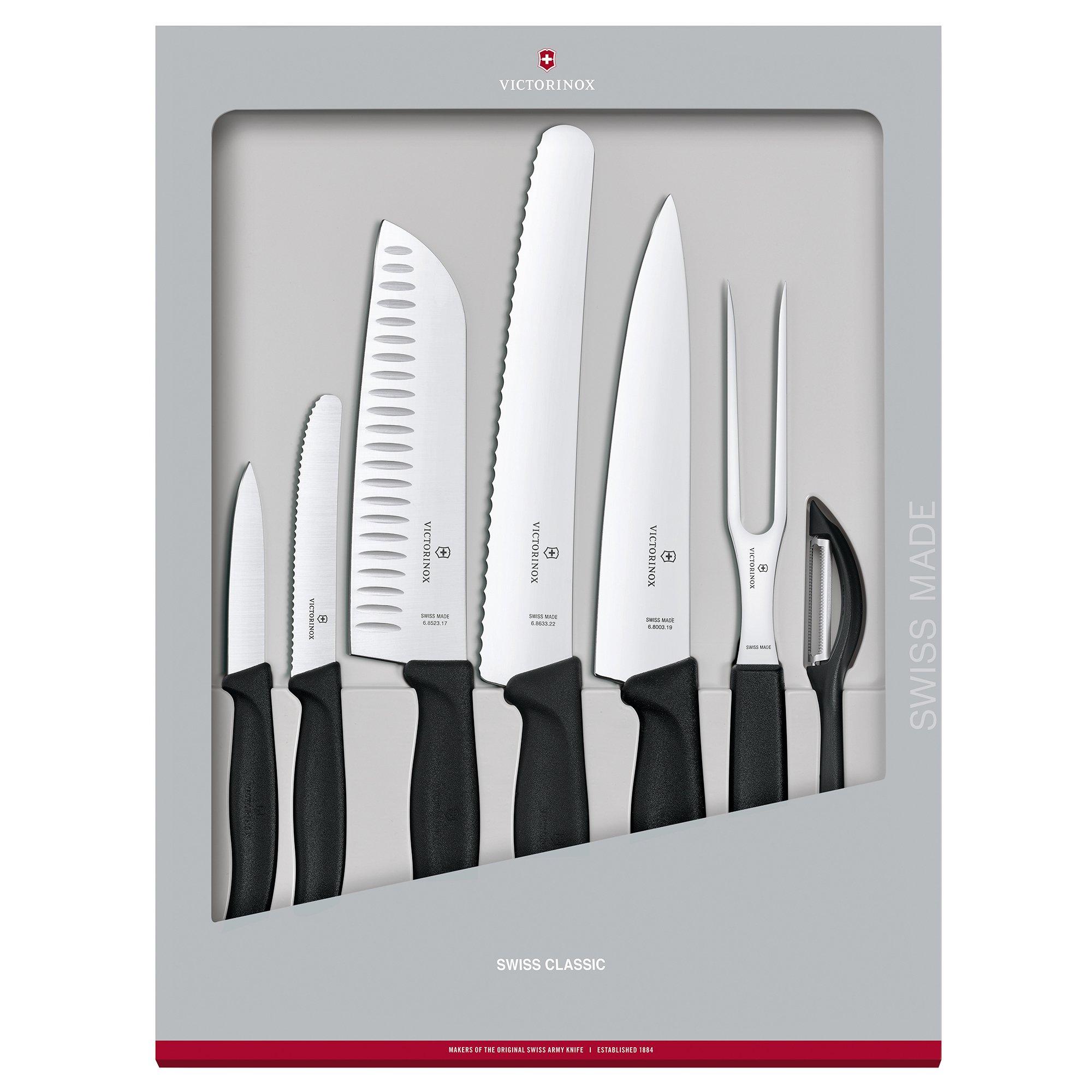 Victorinox SwissClassic 6.7133.7G 7-piece kitchen knife set, black