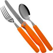 Victorinox Swiss Classic 3-piece cutlery set orange with foldable knife, 6.7192.F9