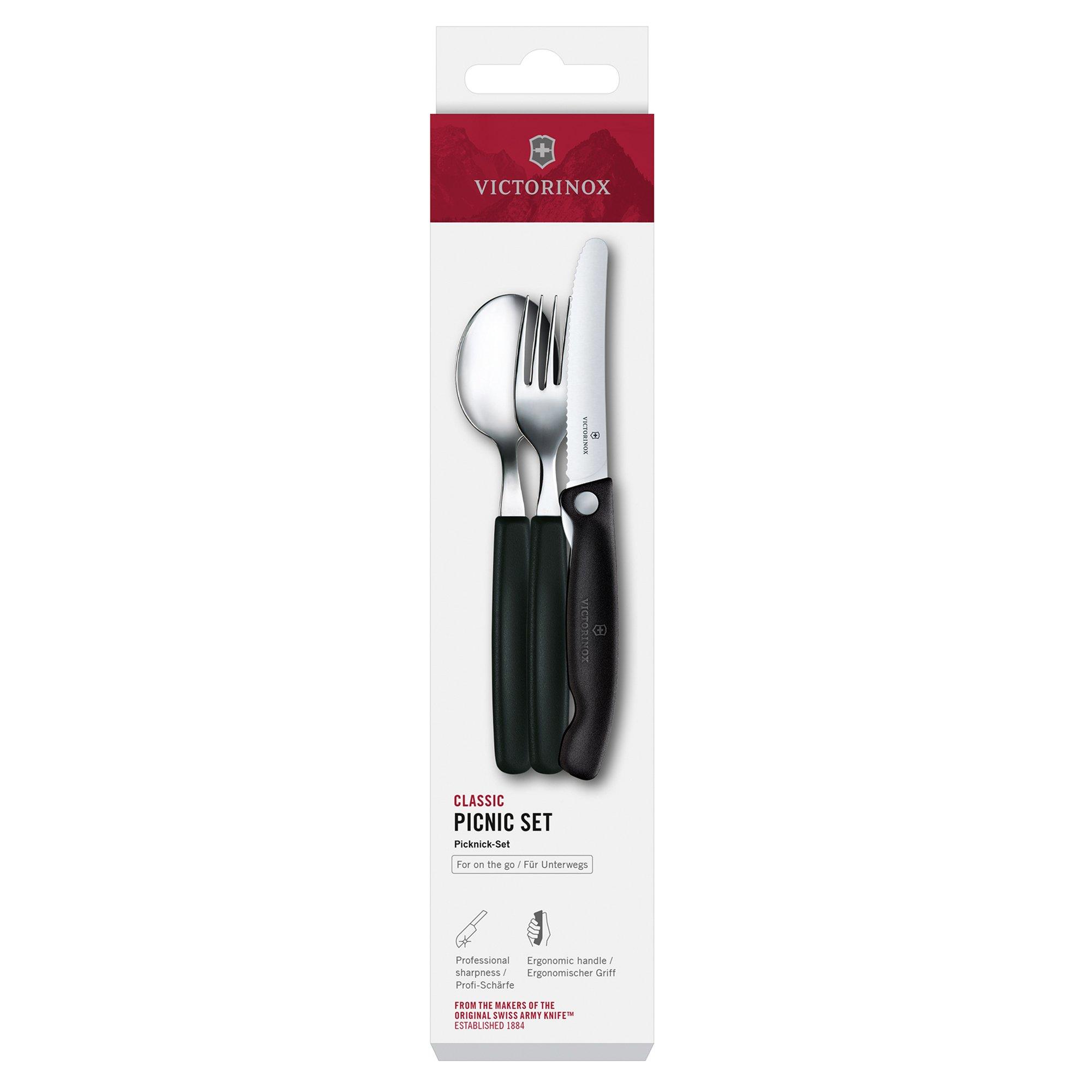 Victorinox Swiss Classic Picnic Set 6.7193.3F Black, 3-piece cutlery set
