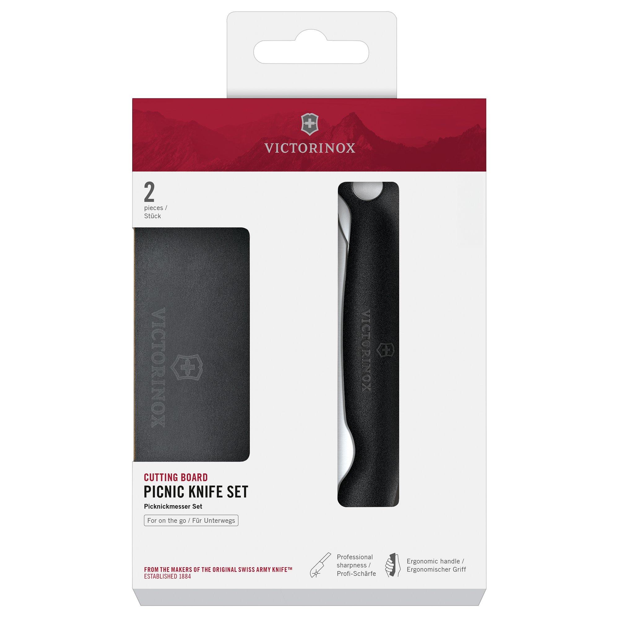 Victorinox Swiss Classic Cutting Board Picnic Knife Set 6.7193.F Black, 2-piece picnic set