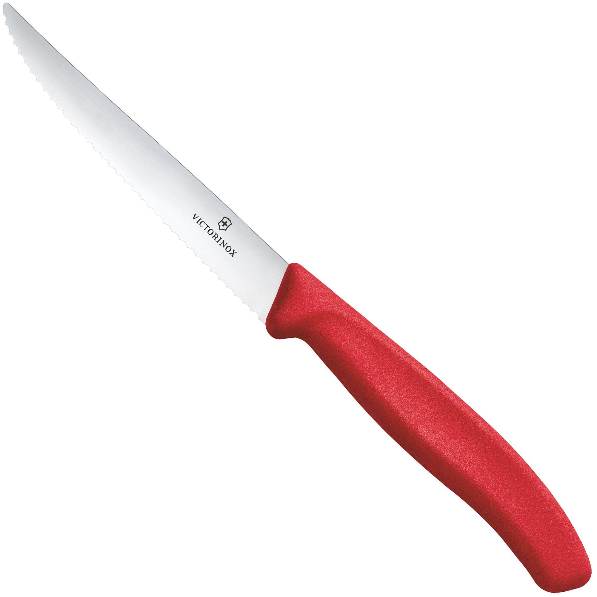 Victorinox Swiss Classic Steak & Pizza Knife 6.7231.C1 Wavy, Red, Steakmesser Wellenschliff