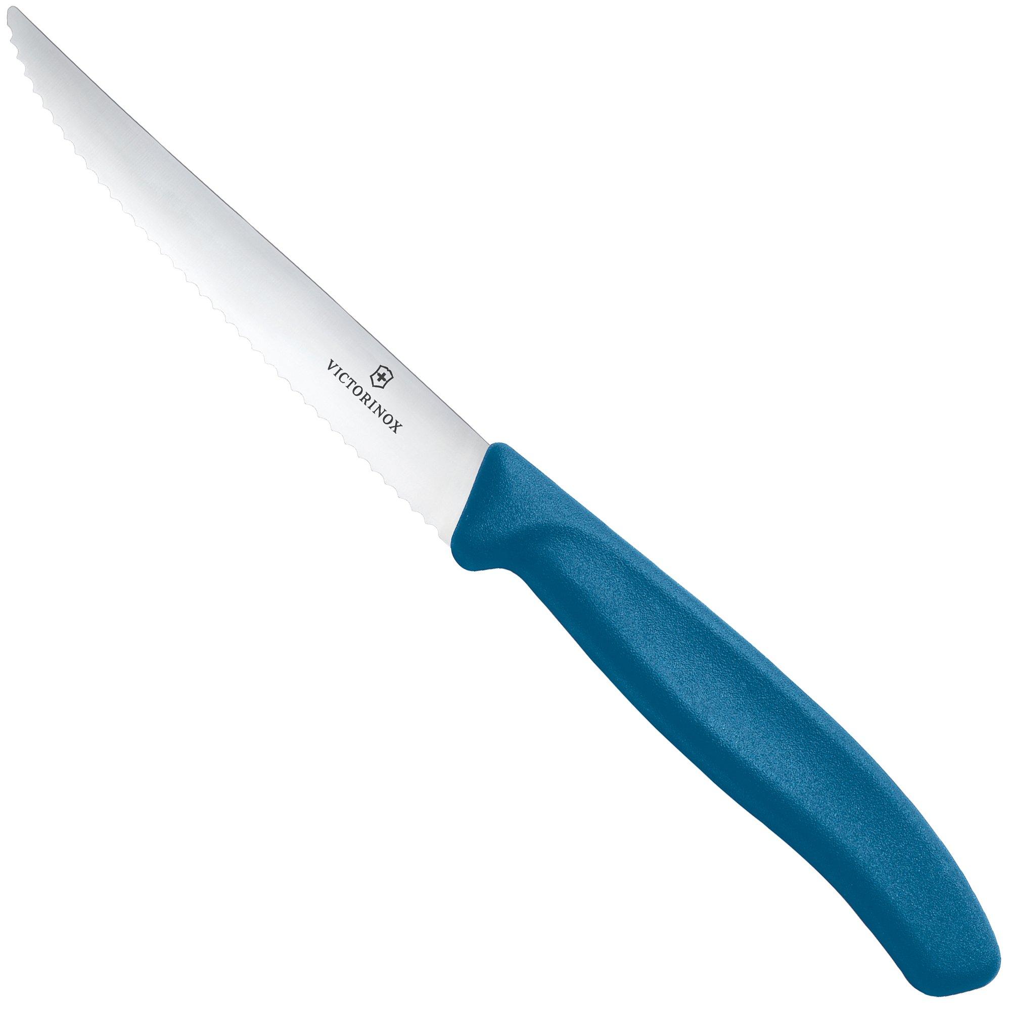 Victorinox Swiss Classic Steak & Pizza Knife 6.7232.C1 Wavy, Blue, serrated steak knife