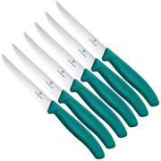 Afbeelding voor Victorinox Swiss Classic Steak & Pizza Knife 6.7234.6C1 Wavy, Green, 6-delige set gekartelde steakmessen