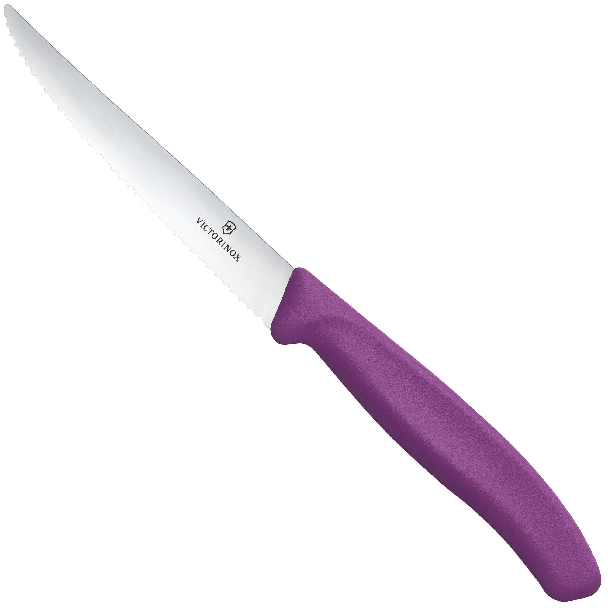 Victorinox Swiss Classic Steak & Pizza Knife 6.7235.C1 Wavy, Purple, Steakmesser Wellenschliff