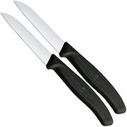 Image pour Victorinox Swiss Classic 6.7403.2 Straight, Black, set de 2 couteaux à légumes, 8 cm