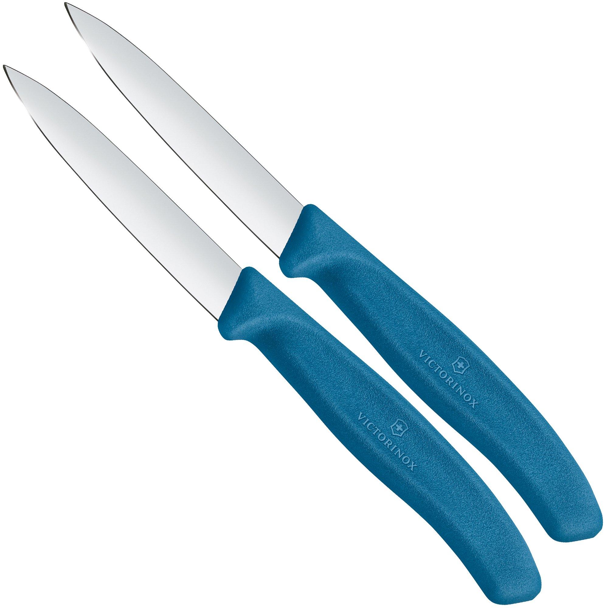 Victorinox Swiss Classic 6.7602.2C1 Straight, Blue, Gemüsemesser Set, 2-teilig, 8 cm
