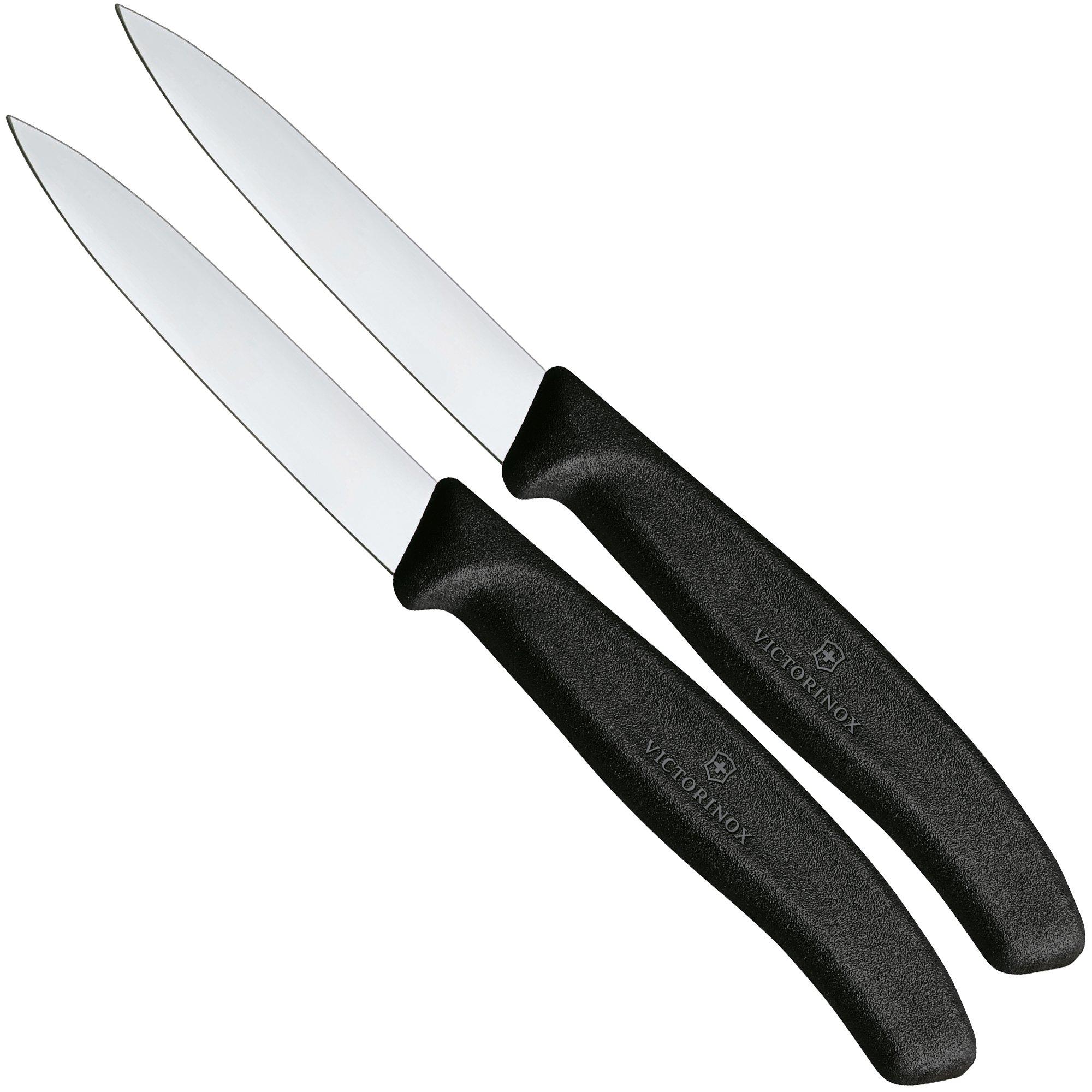 Victorinox Swiss Classic 6.7603.2 Straight, Black, Gemüsemesser Set, 2-teilig, 8 cm