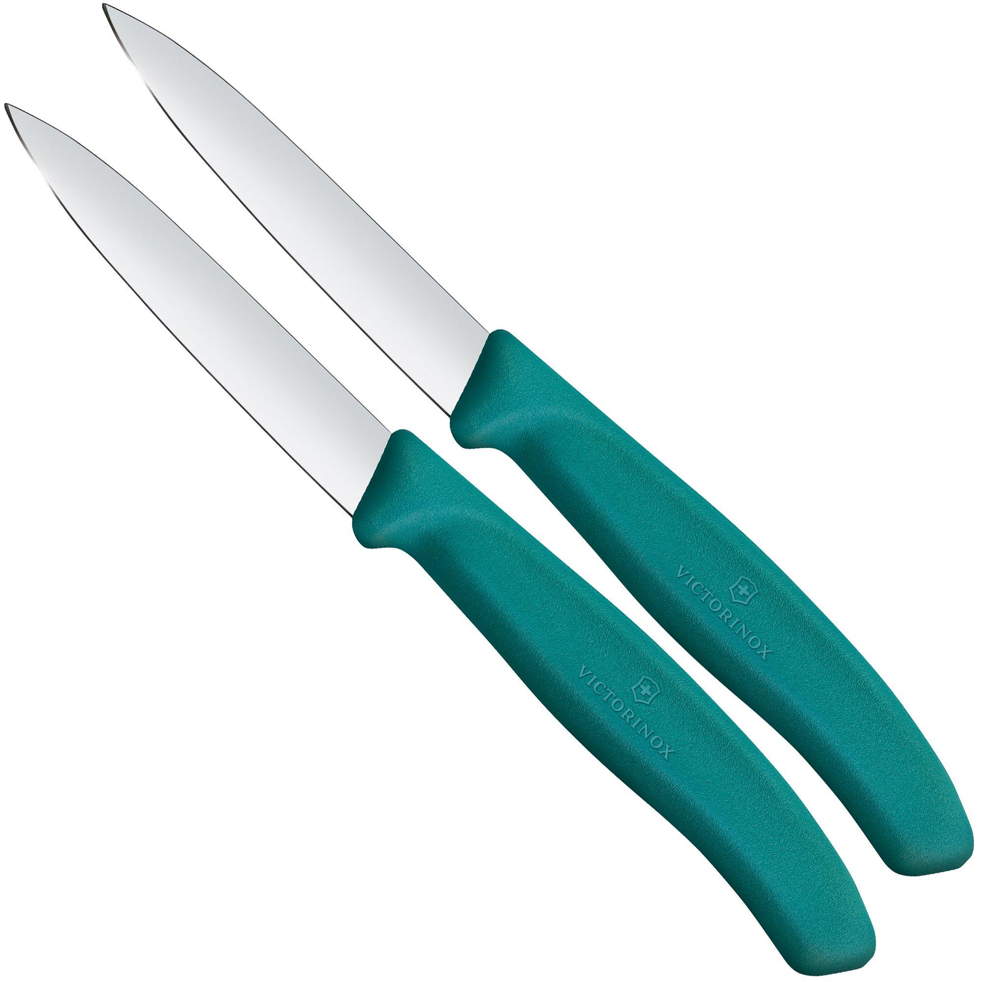Victorinox Swiss Classic 6.7604.2C1 Straight, Green, Gemüsemesser Set, 2-teilig, 8 cm