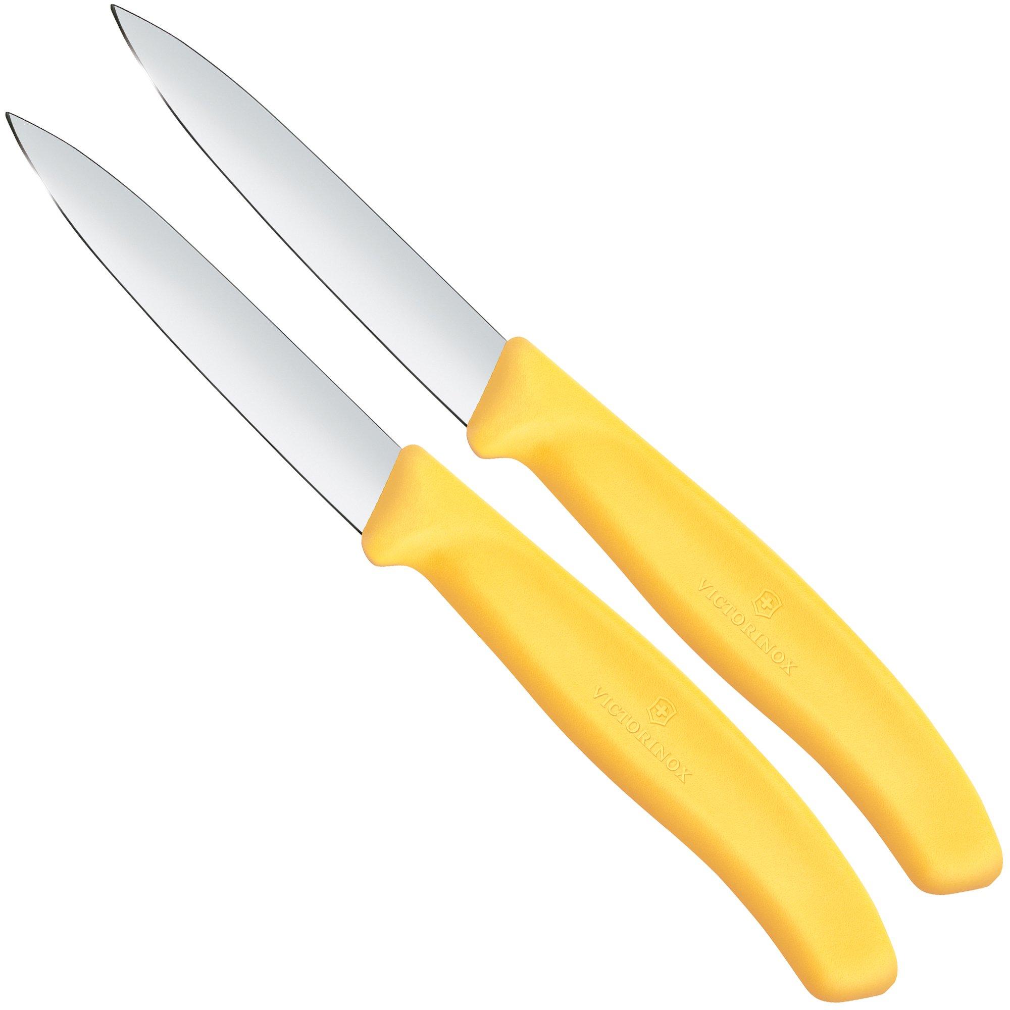 Victorinox Swiss Classic 6.7608.2C1 Straight, Yellow, set of 2 vegetable knives, 8 cm