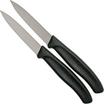 Victorinox SwissClassic dentado cuchillo de verduras negro 8 cm, Set de 2 VT6-7633-B