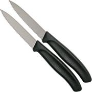 Victorinox SwissClassic couteaux à légumes dentelés noirs 8 cm, set de 2, VT6-7633-B