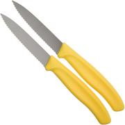 Victorinox SwissClassic dentado cuchillo de verduras amarillo 8 cm, Set de 2 VT6-7636-L118B