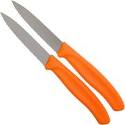 Victorinox SwissClassic dentado cuchillo de verduras naranja 8 cm, Set de 2 VT6-7636-L119B
