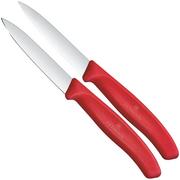 Image pour Victorinox Swiss Classic 6.7691.2C1 Straight/Wavy, Red, set de 2 couteaux à légumes, 8 cm