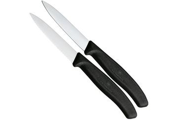 Victorinox Swiss Classic 6.7693.2 Straight/Wavy, Black, set of 2 vegetable knives, 8 cm