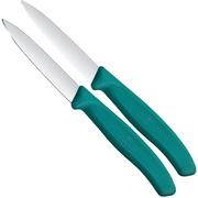 Image pour Victorinox Swiss Classic 6.7694.2 Straight/Wavy, Green, set de 2 couteaux à légumes, 8 cm