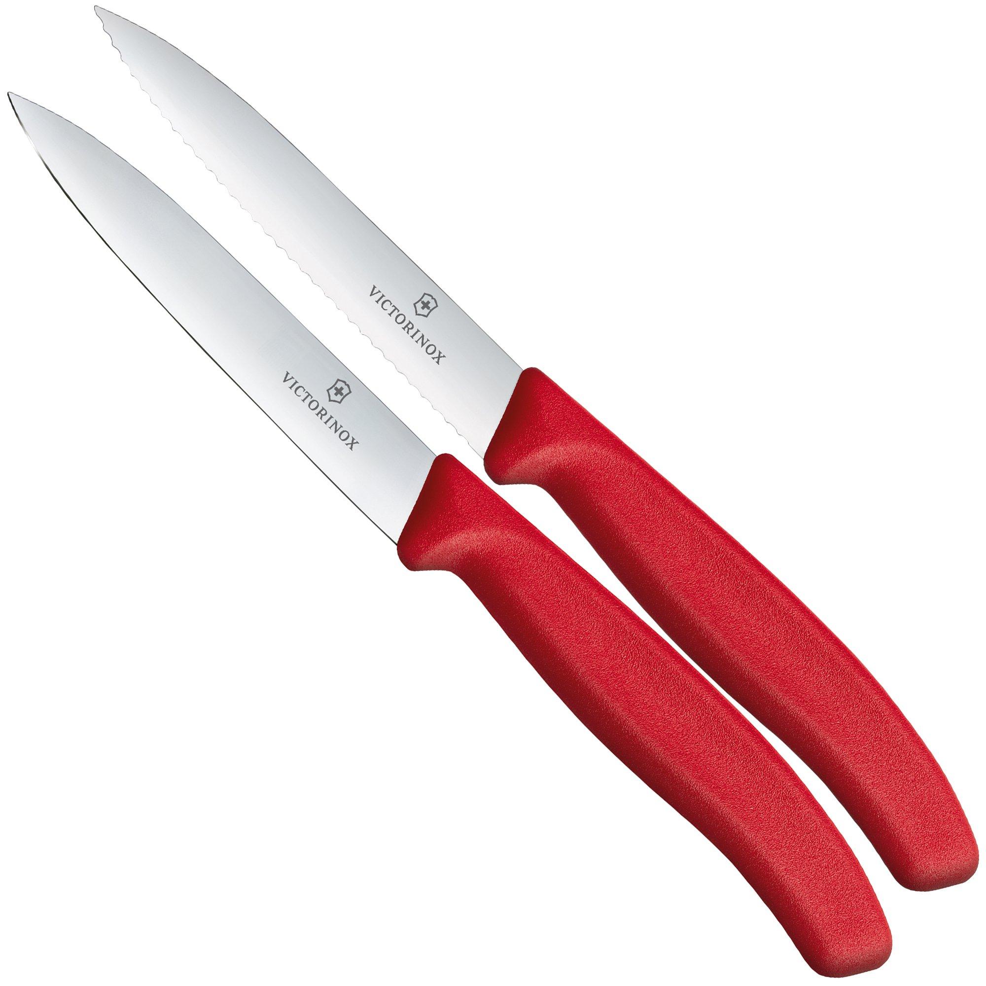 Victorinox Swiss Classic 6.7791.2C1 Straight/Wavy, Red, set of 2 vegetable knives, 10 cm
